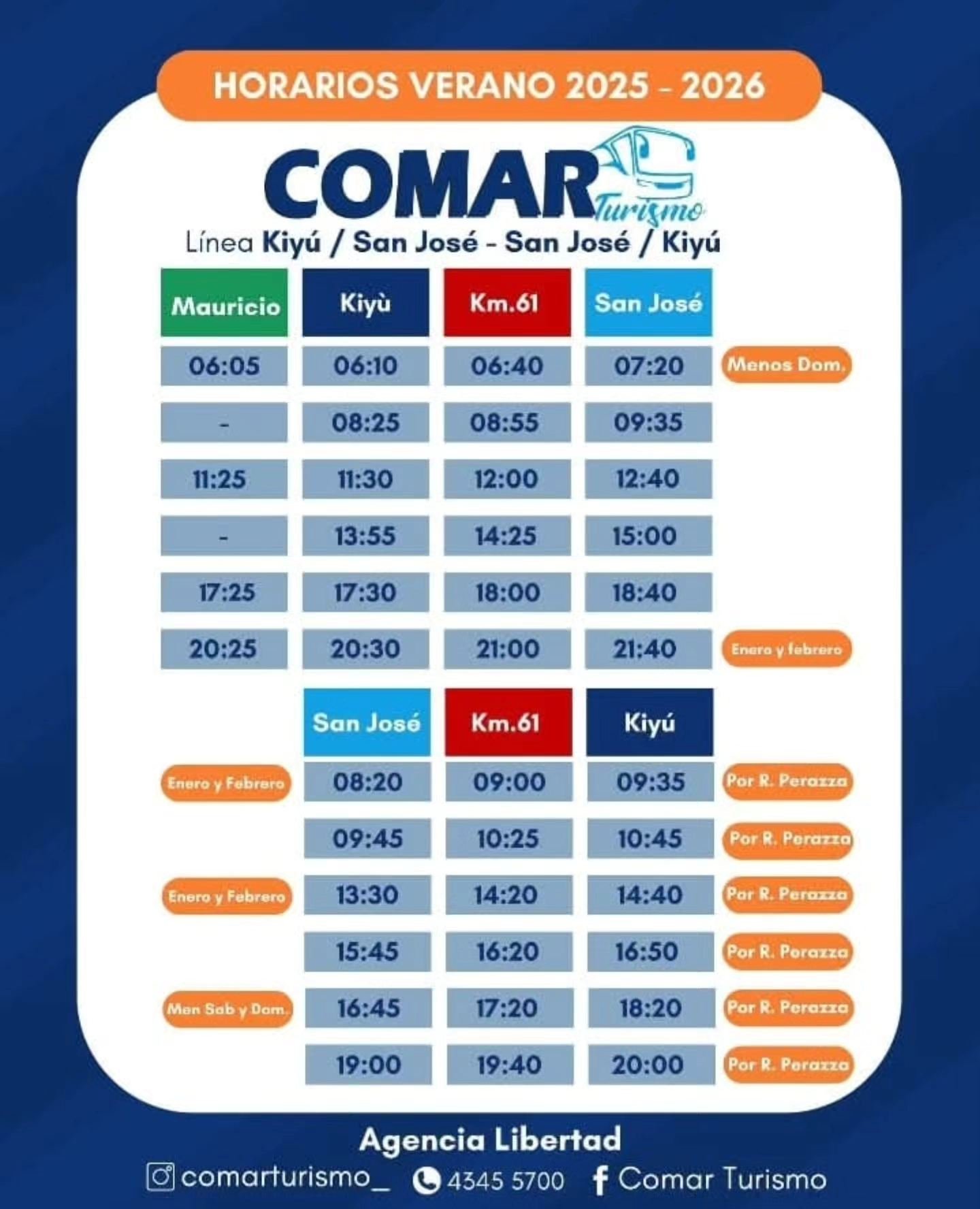 HORARIOS DE COMAR