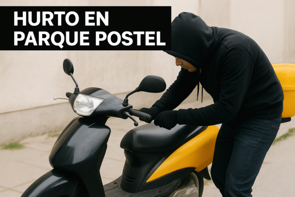 Hurto de vehículo a repartidor en Parque Postel Hurto de vehículo