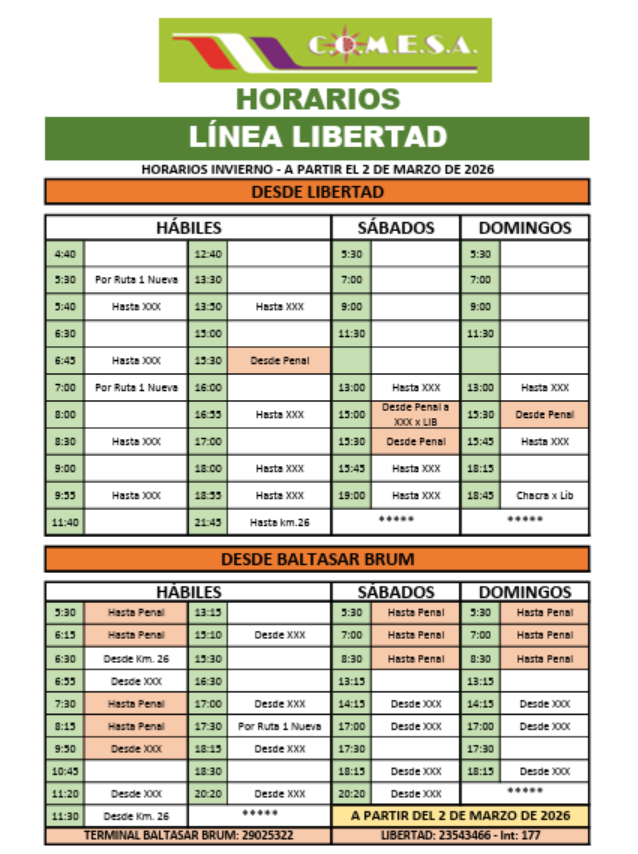 HORARIOS C.O.M.E.S.A